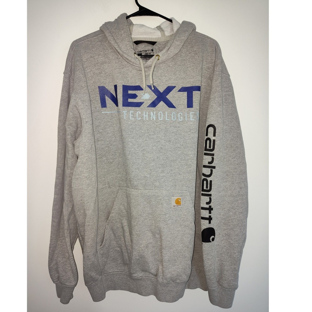 Carhartt Mens Loose Fit Graphic Hoodie Gray Next Technologies TS0288-M XL